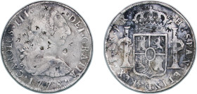 Bolivia Spanish colony 1778 PTS PR 8 Reales - Charles III Silver (.903) Potosi Mint 26.11g VF Chopmarked KM 55