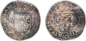 Low countries feudal Duchy of Brabant Spanish possession 1521 - 1556 ½ Silver Real - Charles V Billon (.458 silver) Antwerp Mint (11206818) 2.65g VF G...