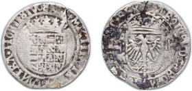 Low countries feudal Duchy of Brabant Spanish possession 1521 - 1556 ½ Silver Real - Charles V Billon (.458 silver) Maastricht Mint (2318689) 2.84g VF...