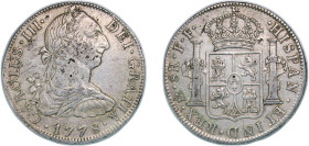 Mexico 1778 FF 8 Reales - Carlos III Silver (.917) Mexico City Mint 27g XF KM 106