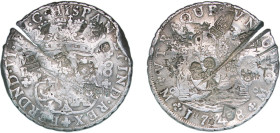 Mexico Spanish colony 1748 MF 8 Reales - Fernando VI Silver (.917) Mexico City Mint 26.76g VF Chopmarked Cut KM 104