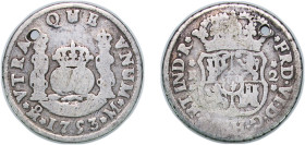 Mexico Spanish colony 1753 Mo M 2 Reales - Ferdinand VI Silver (.917) Mexico City Mint 6.2g VF Holed KM 86
