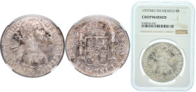 Mexico Spanish colony 1797 Mo FM 8 Reales - Carlos IV Silver (.903) Mexico City Mint 27.07g NGC Chopmarked KM 109