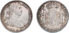 Mexico Spanish colony 1809 Mo TH 8 Reales - Fernando VII Silver (.903) Mexico City Mint 26.78g VF KM 110
