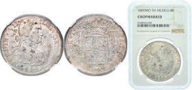 Mexico Spanish colony 1809 Mo TH 8 Reales - Fernando VII Silver (.903) Mexico City Mint 27.02g NGC Chopmarked KM 110