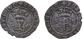Spain Kingdom 1497 - 1504 S Blanca - Ferdinand V and Isabella I Billon Seville Mint 0.66g VF Cal 46