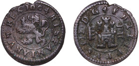 Spain Kingdom 1604 4 Maravedis - Felipe III Copper Segovia Mint 2.75g VF