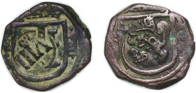 Spain Kingdom 1642 8 Maravedis - Felipe IV (countermark) Copper 4.64g VF