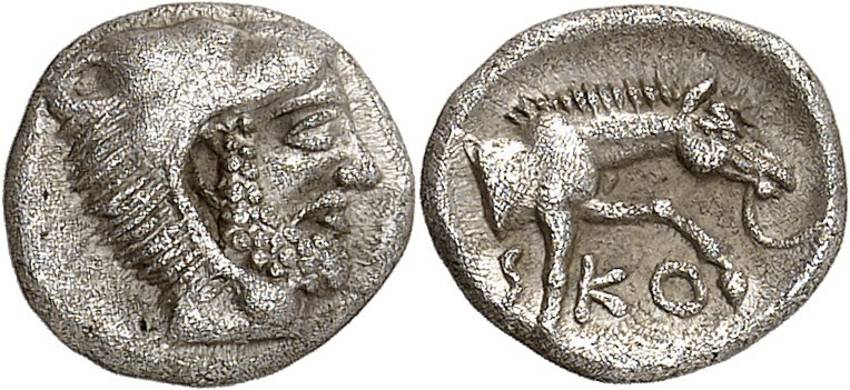 GRÈCE ANTIQUE - GREEK
Thessalie, Skotussa. Obole ND (394-367 av. J.-C.), Skotus...