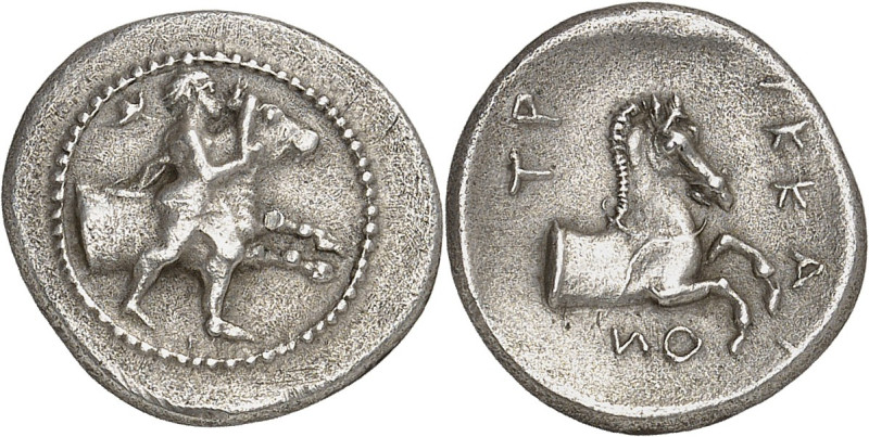 GRÈCE ANTIQUE - GREEK
Thessalie, Trikka. Hémidrachme ND (440-400 av. J.-C.), Tr...