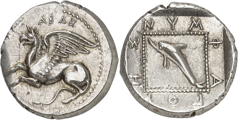 GRÈCE ANTIQUE - GREEK
Thrace, Abdère. Tétrobole au nom du magistrat Nymphagorès...