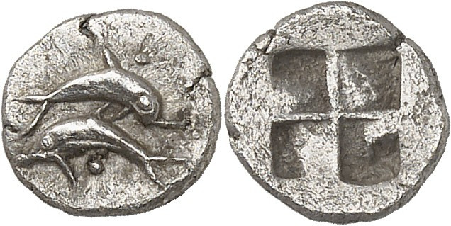GRÈCE ANTIQUE - GREEK
Thrace (îles de), Thasos. Obole ND (463-411 av. J.-C.).
...