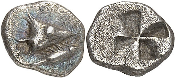 GRÈCE ANTIQUE - GREEK
Mysie, Cyzique. Obole ND (600-500 av. J.-C.), Cyzique.
A...