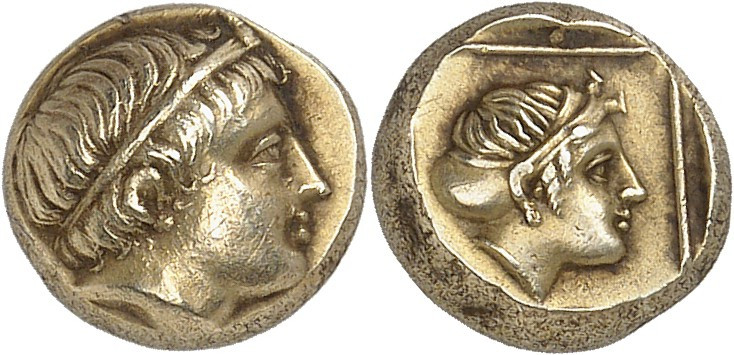 GRÈCE ANTIQUE - GREEK
Éolide, Lesbos (île de). Hecté d’électrum ND (377-326 av....