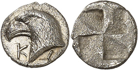 GRÈCE ANTIQUE - GREEK
Éolide, Kymé. Hémiobole ND (480-450 av. J.-C.), Cymé.
Av...