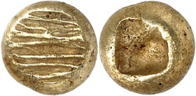 GRÈCE ANTIQUE - GREEK
Ionie, Milet. Hémihecté (1/12e de statère) ND (650-600 av. J.-C.), Milet.
Av. Stries parallèles en relief.
Rv. Carré creux.
...