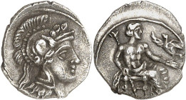 GRÈCE ANTIQUE - GREEK
Cilicie, cité indéterminée. Obole ND (c.400 av. J.-C.), Tarse ?
Av. Tête d’Athéna, coiffée du casque athénien à aigrette, à dr...