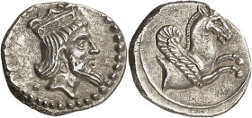 GRÈCE ANTIQUE - GREEK
Cilicie, cité indéterminée. Obole ND (IVe s. av. J.-C.).
Av. Tête de satrape couronnée à droite (le grand Roi perse ?). 
Rv. ...