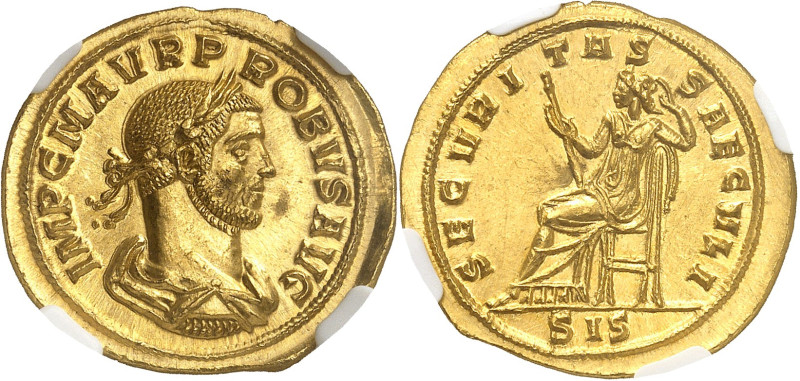 EMPIRE ROMAIN - ROMAN
Probus (276-282). Aureus ND (277), Siscia.
Av. IMP C M A...