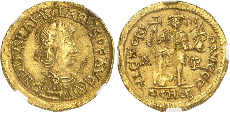 EMPIRE ROMAIN - ROMAN
Majorien (457-461). Solidus ND, Arles.
Av. D N IVLIVS MA...