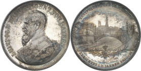 ALLEMAGNE - GERMANY
Bavière, Léopold prince régent (1886-1912). Médaille au module de 2 thalers, pont Léopold à Munich, par Alois Börsch, Frappe spéc...