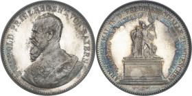 ALLEMAGNE - GERMANY
Bavière, Léopold prince régent (1886-1912). Médaille en argent, monument de l’Armée de la Feldherrnhalle, par Alois Börsch, Frapp...