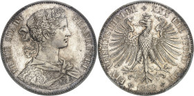 ALLEMAGNE - GERMANY
Francfort (ville libre de). Thaler 1859, Francfort-sur-le-Main.
Av. FREIE STADT - FRANKFURT. Buste de la ville de Francfort à dr...