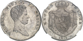 ALLEMAGNE - GERMANY
Nassau (duché de), Guillaume (1816-1839). Thaler (kronenthaler) 1818 PZ/CT, Wiesbaden.
Av. WILHELM HERZOG ZU NASSAU. Tête nue à ...