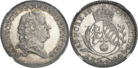 ALLEMAGNE - GERMANY
Palatinat électoral, Charles Théodore de Sulzbach (1742-1799). 1/2 Thaler de Convention 1784 AS, Mannheim.
Av. CAR. THEODOR. D: ...