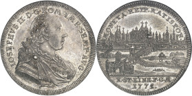 ALLEMAGNE - GERMANY
Ratisbonne (évêché de). Thaler de convention au nom de l’empereur Joseph II 1775, Ratisbonne.
Av. IOSEPHVS II. D. G. ROM. IMP. S...
