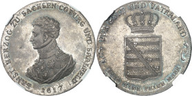 ALLEMAGNE - GERMANY
Saxe-Cobourg-Saalfeld, Ernest (1806-1826). Thaler de convention 1817, Saalfeld.
Av. ERNST HERZOG ZU SACHSEN COBURG UND SAALFELD ...