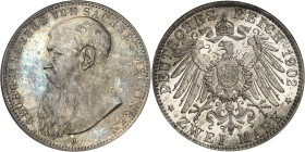 ALLEMAGNE - GERMANY
Saxe-Meiningen, Georges II (1866-1914). 2 (zwei) mark 1902, D, Munich.
Av. GEORG II HERZOG VON SACHSEN-MEININGEN. Buste nu à gau...