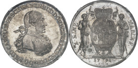 ALLEMAGNE - GERMANY
Schwarzbourg-Rudolstadt, Frédéric-Charles (1790-1793). Thaler de convention 1791 ICK, Saalfeld.
Av. *D. G. FRID. CAROLUS. PR. SC...