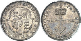ANTILLES BRITANNIQUES - BRITISH WEST INDIES
Georges IV (1820-1830). 1/8 dollar 1820, Londres.
Av. (à 6 h) GEORGIUS IV D: G: BRITANNIARUM RED F: D:. ...
