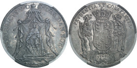DANEMARK - DENMARK
Frédéric V (1746-1766). Speciedaler, couronnement du Roi 1747, Copenhague.
Av. FRIDERICVS V. D - G. REX DAN. NOR. Le roi en tenue...
