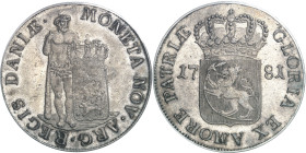 DANEMARK - DENMARK
Christian VII (1766-1808). Speciedaler (Albertdaler) 1781, Altona.
Av. MONETA NOV. ARG. REGIS DANIÆ. Homme sauvage armé d’une mas...