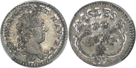 GUADELOUPE - GUADELOUPE
Louis XV (1715-1774), Antilles, Isles du vent. 12 sols 1731, H, La Rochelle.
Av. LUD. XV. D. G. FR. ET NAV. REX. Tête laurée...