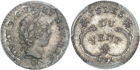 GUADELOUPE - GUADELOUPE
Louis XV (1715-1774), Antilles, Isles du vent. 6 sols 1731, H, La Rochelle.
Av. LUD. XV D. G. FR. ET NAV. REX. Tête laurée à...