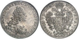 ITALIE - ITALY
Toscane (Grand-duché de), François II de Lorraine (1737-1765). Francescone (4 fiorini ou 10 paoli) 1759, Florence.
Av. FRANCISCVS. D....