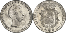 ITALIE - ITALY
Toscane (Grand-duché de), Léopold II (1824-1859). Francescone (4 fiorini ou 10 paoli) 1856, Florence.
Av. LEOPOLDVS II. D. G. P. I. A...