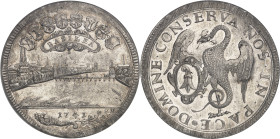 SUISSE - SWITZERLAND
Bâle (Ville de). 2 thalers 1741 I-HM, Bâle.
Av. Vue de la ville de Bâle. Au-dessus, dans un cartouche, BASILEA, surmonté des éc...