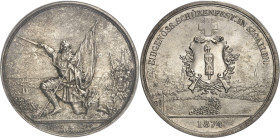 SUISSE - SWITZERLAND
Saint-Gall (canton de). Module de 5 francs commémoratif, concours de tir de Saint-Gall 1874, Berne.
Av. Guerrier agenouillé ave...
