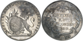 SUISSE - SWITZERLAND
Zurich (canton de). Thaler 1776, Zurich.
Av. MONETA REIPUBLICÆ TURICENSIS. Lion debout à gauche, tenant l’écu de Zurich et bran...