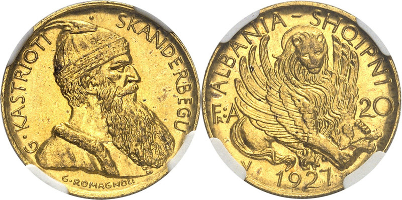 ALBANIE - ALBANIA
Ahmed Zogu, président (1925-1928). 20 franga Skanderberg 1927...