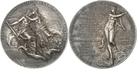 ALGÉRIE - ALGERIA
IIIe République (1870-1940). Médaille, ouverture de la ligne Alger-Constantine, par O. Roty 1886, Paris.
Av. OVVERTVRE. DE. LA. LI...