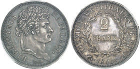 ALLEMAGNE - GERMANY
Westphalie, Jérôme Napoléon (1807-1813). 2 franken 1808, J, Paris.
Av. HIERONYMUS NAPOLEON. Buste lauré à droite ; au-dessous, s...