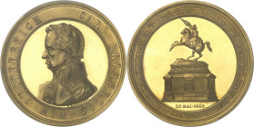 AUTRICHE - AUSTRIA
François-Joseph Ier (1848-1916). Médaille d’Or au module de 40 ducats, inauguration de la statue équestre de l’archiduc Charles d’...
