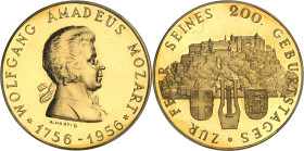 AUTRICHE - AUSTRIA
République d’Autriche (depuis 1955). Médaille, bicentenaire de la naissance de Wolfgang Amadeus Mozart, par A. Hartig, Frappe spéc...
