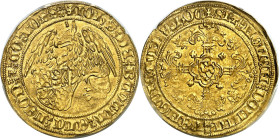 BELGIQUE - BELGIUM
Liège (évêché de), Jean de Bavière (1389-1418). Griffon d’or ND (1389-1418), Liège.
Av. + IOHSx DEx BAVAIAx EL’Cx LEODx Zx COx LO...