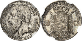 BELGIQUE - BELGIUM
Léopold II (1865-1909). 50 centimes, légende flamande 1899, Bruxelles.
Av. LEOPOLD II KONING - DER BELGEN. Tête nue à gauche; au-...